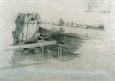 John Henry Twachtman - Row Boat at Bulkhead